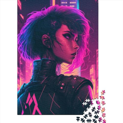 Neon Girls Holzpuzzle für Teenager Geschenke 1000 Teile Puzzle für Erwachsene Teenager Schwierige Herausfordernde Puzzles 1000 Teile (Size : 75x50cm)