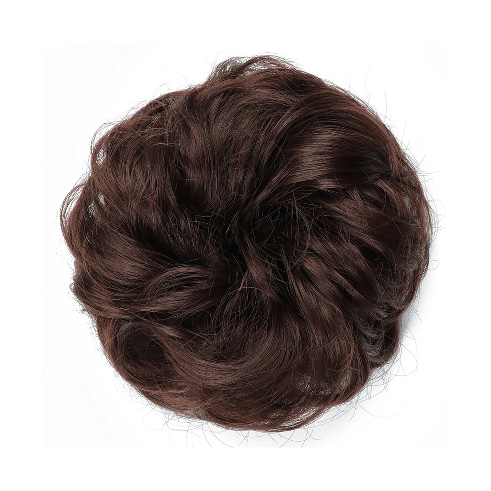 Haarteil Haargummi Synthetischer Haarknoten, unordentlicher Chignon, Pferdeschwanz, Haarverlängerung, elastisches Gummiband, Haargummis for Frauen, blond, braun, gewellter Dutt Haarverlängerung(Q-33)