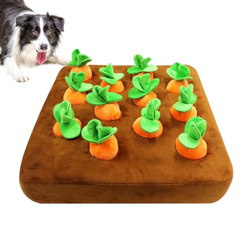 Karottenplüschfarm – Karottenplüsch-Hundespielzeug, Rutschfeste Schnüffelmatte Für Hunde | Schnüffelmatte Für Die Nase, Slow Feeder, Interaktives Hunde-Puzzlespielzeug Für Das Training, Fördert Die