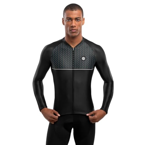 SIROKO - Radtrikot Langarm M2 Climber - M - Schwarz/Weiß