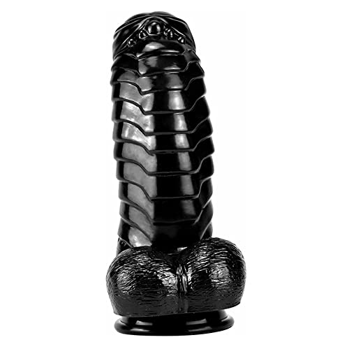 Dildo 30cm Riesen Dildo, Silikon Monster Dildo üBergroße Penisreplik Weiblich Masturbator Extra Big Dildo Real Dong BDSM Sexspielzeug, für G-Punkt und Analstimulation Realistischer Dildo,Black