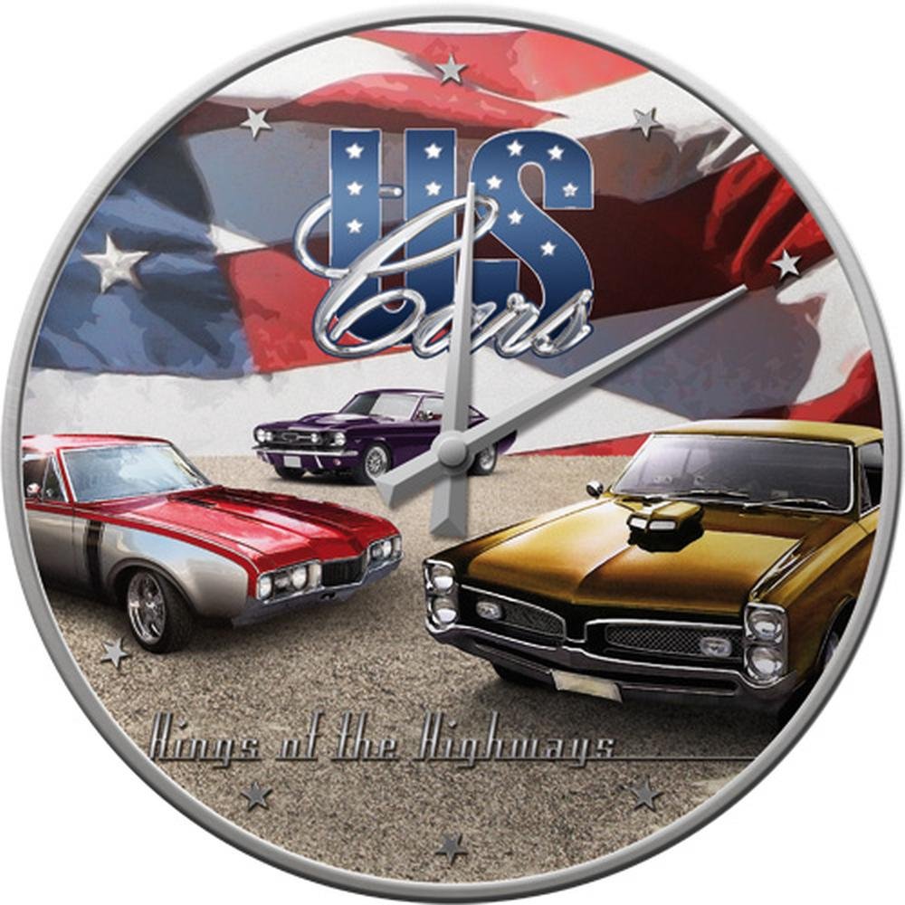 Nostalgic-Art 51038 USA US Cars, Wanduhr, 31 cm