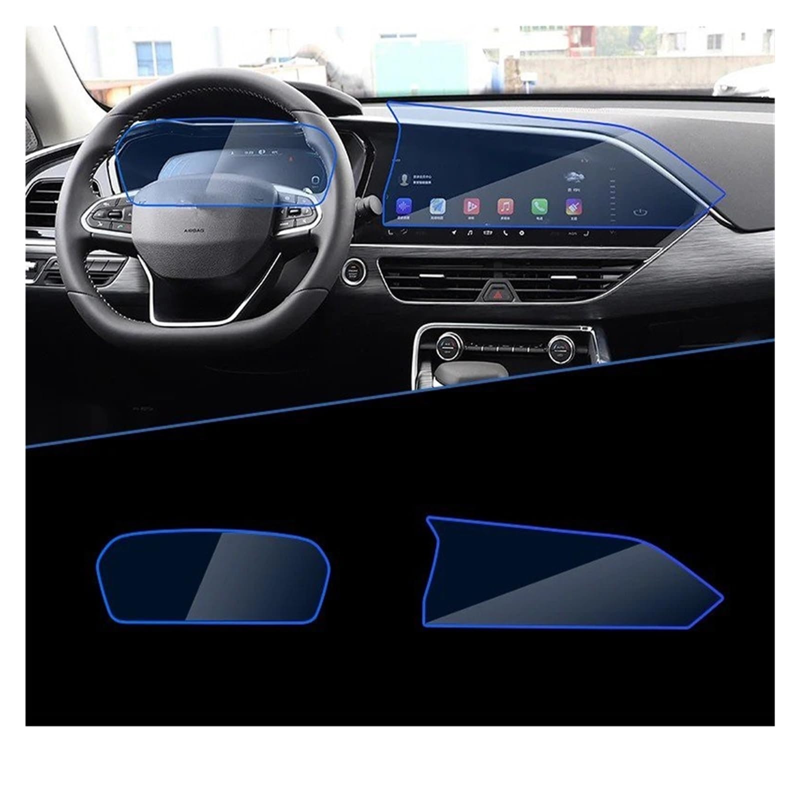 Für Geely Für Tugella FY11 2019 2020 Autonavigationsinstrumentenfolie Passend Für Vollbildschutz Aus Gehärtetem Glas Zubehör Navigation Schutzfolie Navigations-Displayschutz(GPS and Instrument)