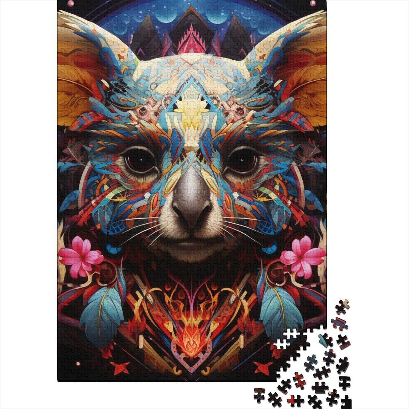 Art Koalas Holzpuzzle Erwachsenenpuzzle Kunstpuzzle für Erwachsene 1000 Teile ganze Familie und die 29,53x19,69 Zoll