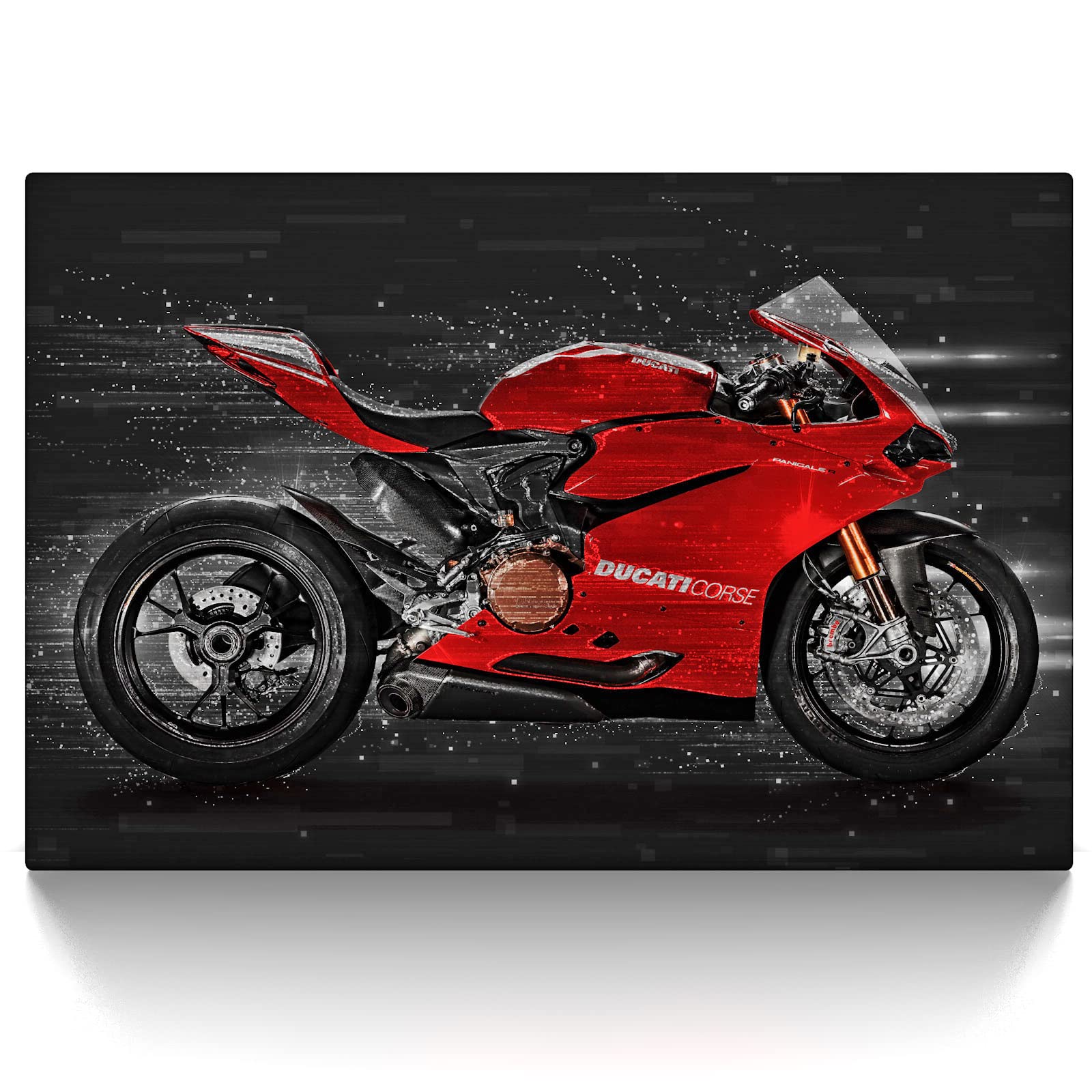 CanvasArts Ducati 1199 Panigale - Leinwand Bild auf Keilrahmen (120 x 80 cm, Leinwand auf Keilrahmen)