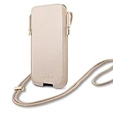 Guess Handytasche GUHCP12LSAPSLG für iPhone 12 pro max und Kleiner 6,7" golden Saffiano