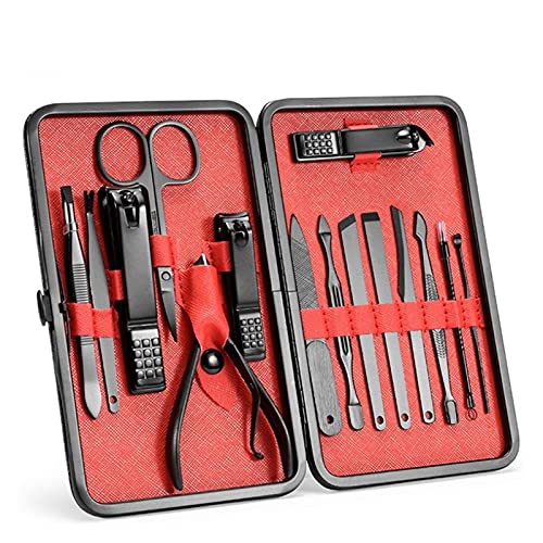 Zehennagelknipser Nagelclipper Set Maniküreschneider Black Nail Clipers 15 Stück Kombination 7 Stücke Maniküre Cutters Tools Accessoires Nagelknipser-Set (Color : 15 Manicure Cutter)