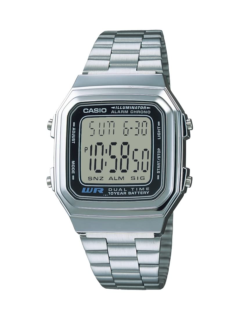 Casio Herren Digital Quarz Uhr mit Edelstahl Armband A178WA-1ACF