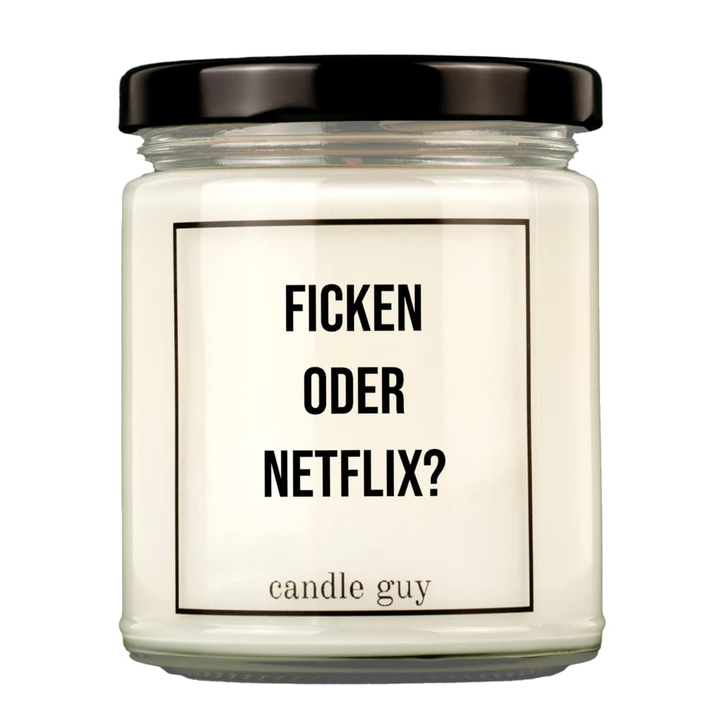 candle guy Duftkerze | Ficken oder Netflix? | Handgemacht aus 100% Sojawachs | 70 Stunden Brenndauer