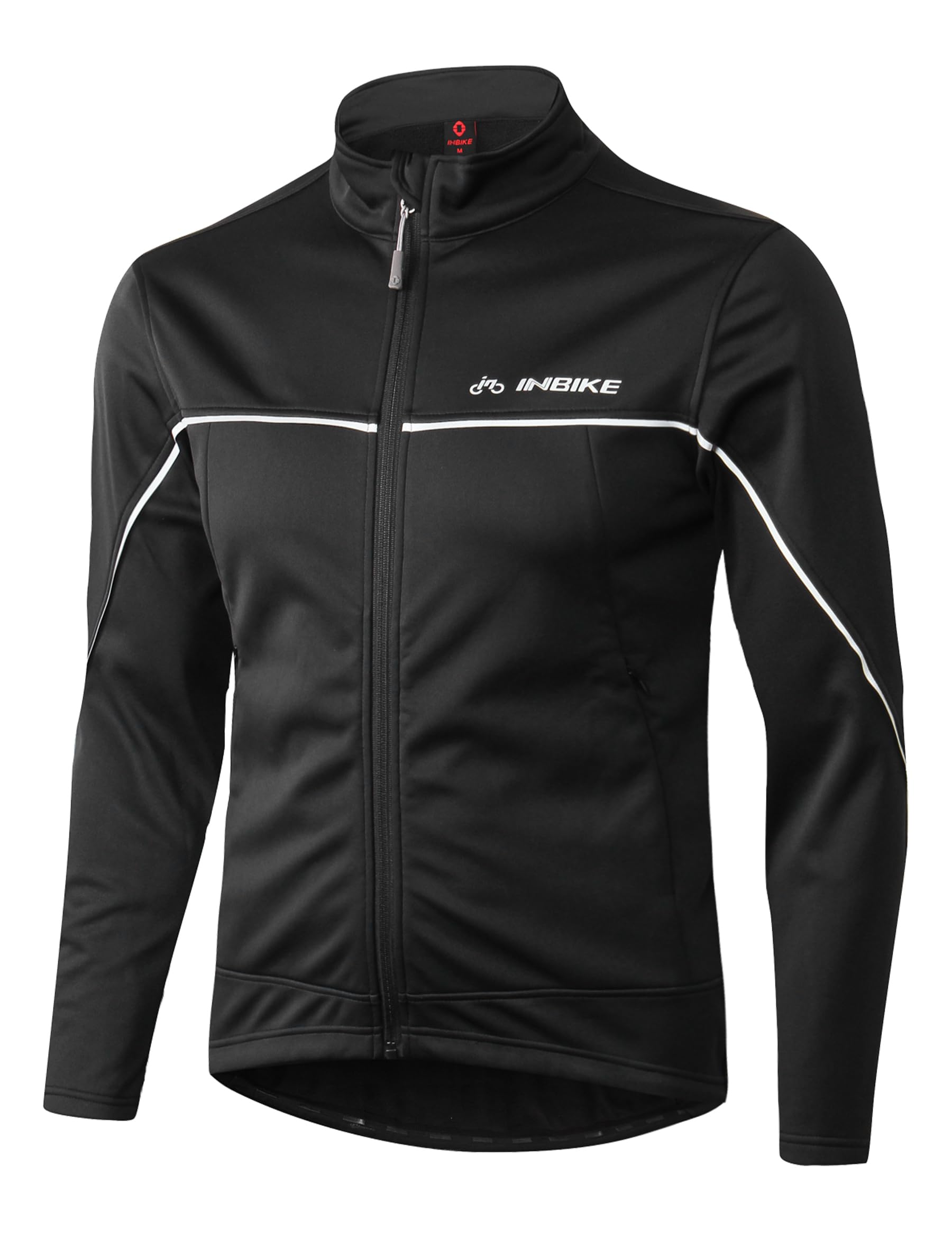 INBIKE Fahrradjacke Herren Winter Radjacke Laufjacke Thermo Winddicht Wasserabweisend Atmungsaktiv Reflektierend für Radfahren Joggen Laufen Schwarz XL