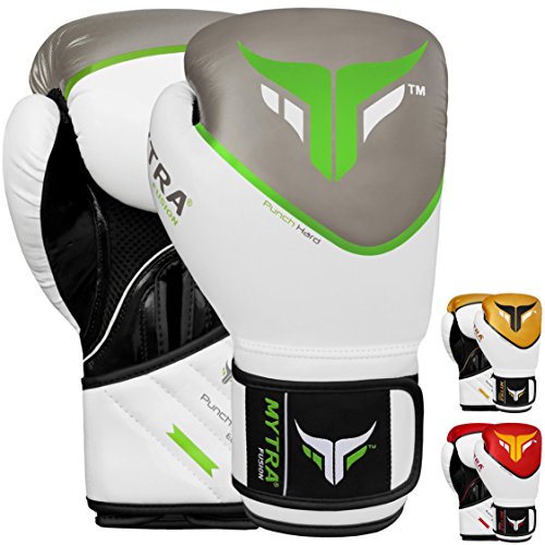 Mytra Fusion Boxhandschuhe 10oz 12oz 14oz 16oz MMA Boxhandschuhe für das Training Punching Sparring Muay Thai Kickboxen Herren Damen (P-HARD-GD, 10-oz)