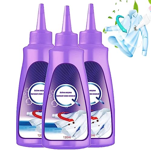 Active Enzyme Laundry Stain Remover, White Clothes Stain Remover, Active Enzymetic Launday Cleaning, Fast Stain Remover Laundry Stain Remover, Garment Stubborn Stain Cleaner Oil Remover (3PCS)