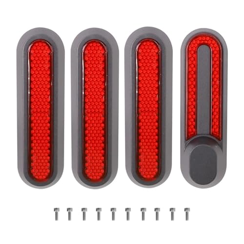 Jodriva Radabdeckung Schutzschale, for Xiaomi, Elektroroller Pro 2/1s/M365 Pro, Sicherheitsreflexrohr vorne und hinten, Nachtreflektorteile Radabdeckung für Elektroroller(Red Sets)