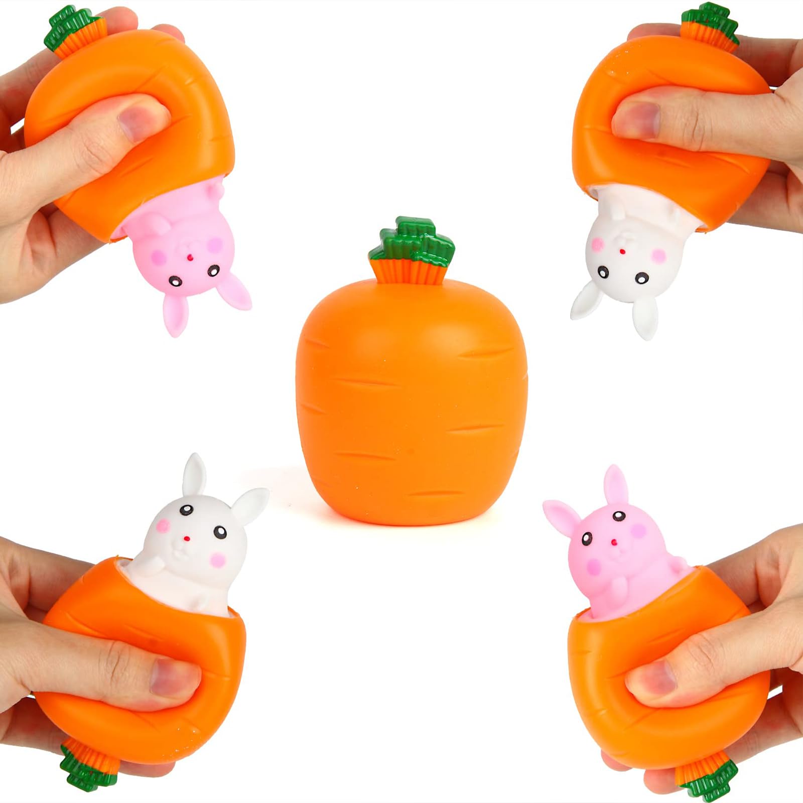 Pop Up Carrot Bunny, Rabbit Squeeze Toy, Pop Up Carrot Bunnies, Squeeze Toys Squishes Carrot Rabbit Fidget Toys, Cheap Fidget Toys, Easter Pop Fidget Toys (pink,20pcs)