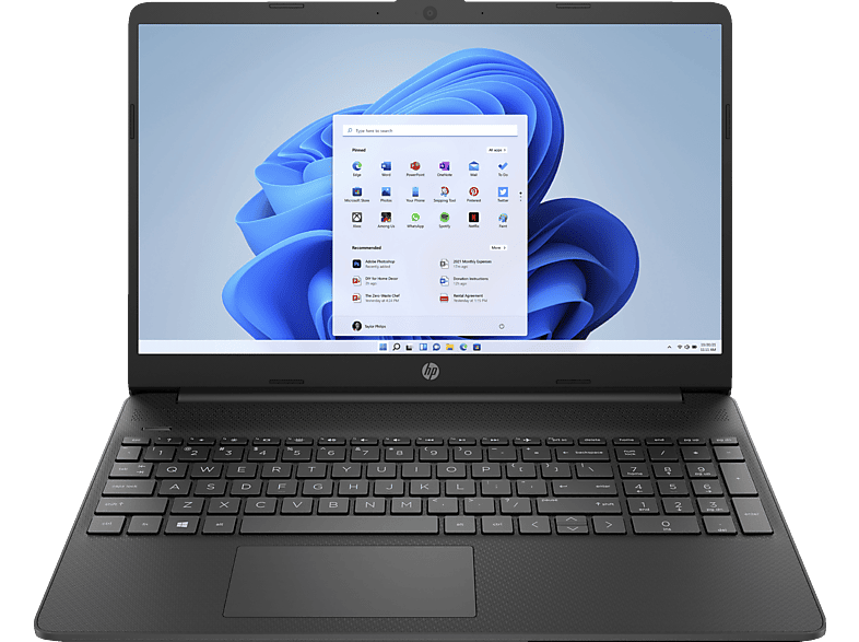 HP 15s-fq0318ng, Notebook, mit 15,6 Zoll Display, Intel® Celeron®,N4120 Prozessor, 8 GB RAM, 512 SSD, UHD 600, Schwarz, Windows 11 Home (64 Bit)
