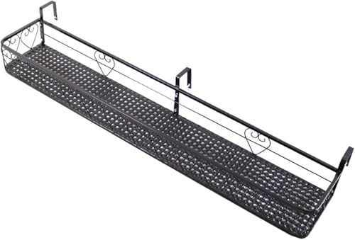 Pflanzenständer, Balkongeländer, Pflanzgefäß, 30 cm/50 cm/60 cm/80 cm/100 cm/120 cm/150 cm breit, Outdoor-Hängepflanze, Blumentopfhalter für Deck, Terrasse, Hof, Zaun, Fenster, 120 cm x 20 c