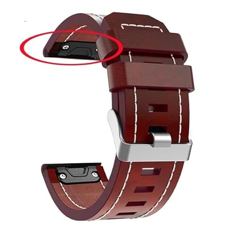 OPKDE Ersatz-Uhrenarmband für Fenix 5X 5X Plus 3 3HR Garmin Fenix 5 Uhr, 26 mm, 22 mm, Schnellverschluss, einfache Passform, Luxus-Leder-Uhrenarmband, Einheitsgröße, Achat