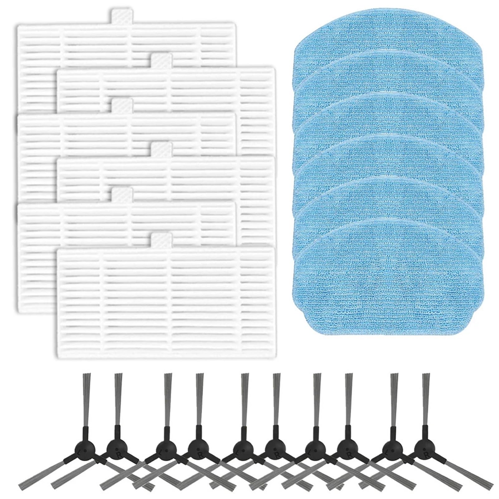 ZEMNLO Filterbürste mit Wischpad, for MAMNV, for BR150/BR151 2-in-1-Kehrroboter-Staubsauger, Hand-Akku-Staubsauger, Ersatzteile Staubsauger-Wischtuch-Pads(C)