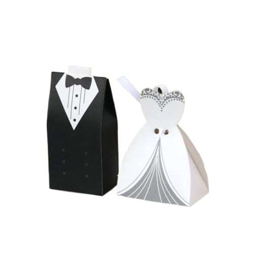 Schachtel der Gnade, Kerzenkiste verpackt, Pralinenschachtel, Geschenkbox aus Papier, Geschenkbox for Braut, Bräutigam, Anzug, Kleid, Geschenkbox for Hochzeit, Braut, Verlobungsfeier, 100 Stück (Farbe