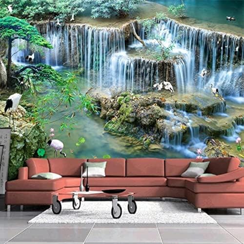 XLMING Pflaumenblüte Handgemalte Blume Und Vogel 3D Tapete Wohnzimmer Sofa Schlafzimmer Esszimmer Home Dekoration Wand-400cm×280cm