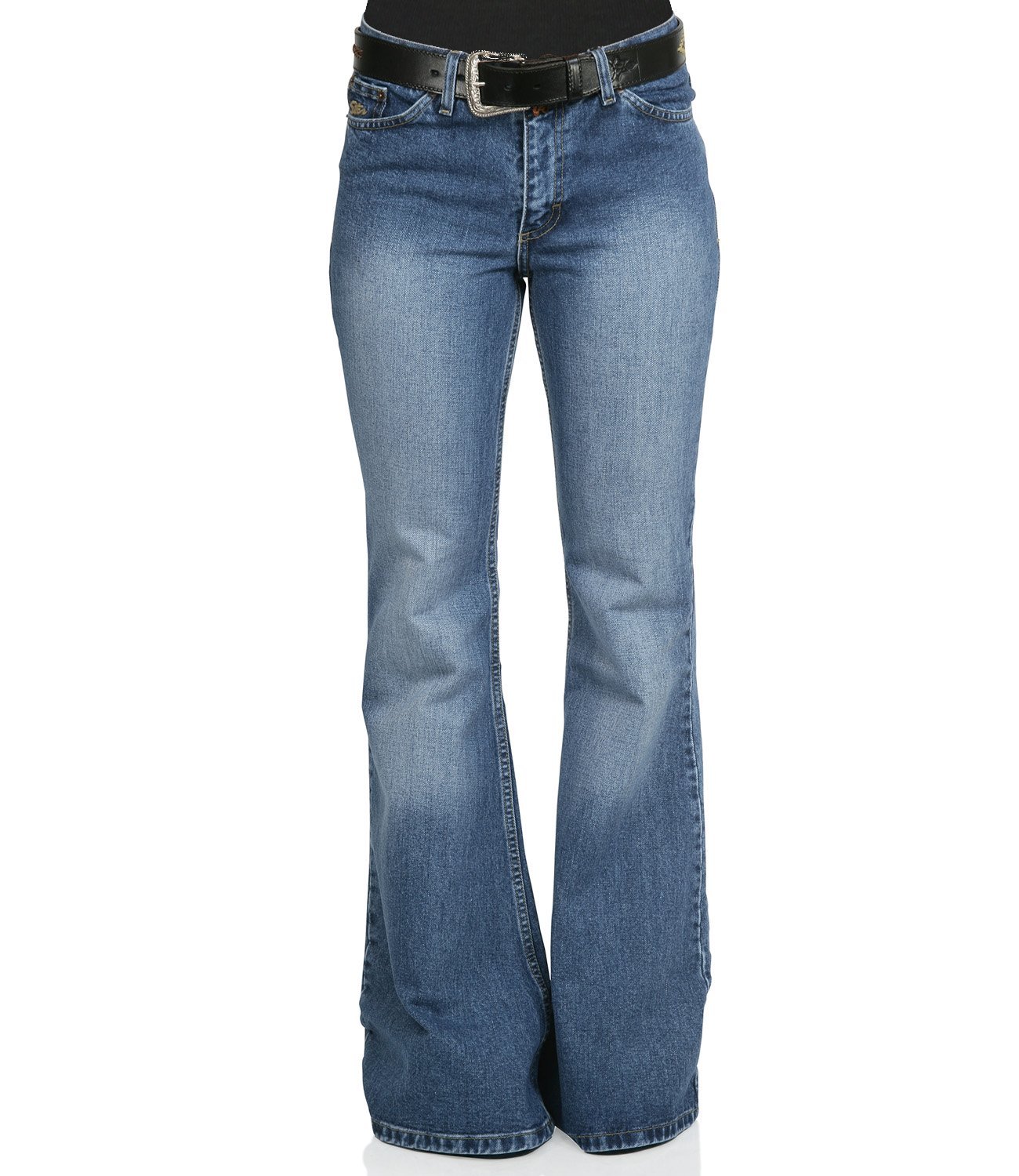 Comycom Damen Jeans Schlaghose Star Used Washed Reloaded 36/32