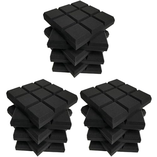 Pyugxab 18 Pack 30X30X5cm Akustik Schaum Platten, Abgeschrägte 9 Block Fliesen