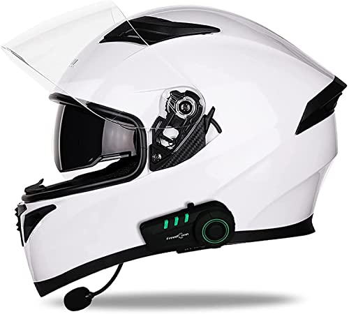 Integralhelm Helm Motorradhelm Mit Bluetooth-Headset und Klapphelm Doppelvisier Full face Motorrad Helm Klapphelm DOT/ECE Genehmigt Rollerhelm für Erwachsene Damen Herren