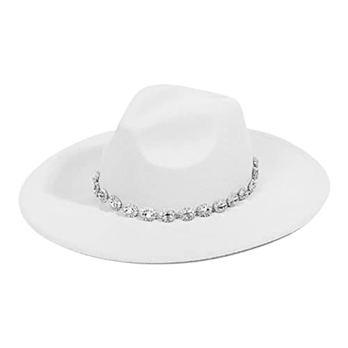 Uitndvyte Cowgirl-Hut mit glitzernden Strass-Streifen, Dekorationen für Urlaub, Verkleidung, Cosplay, Party, Kostümzubehör