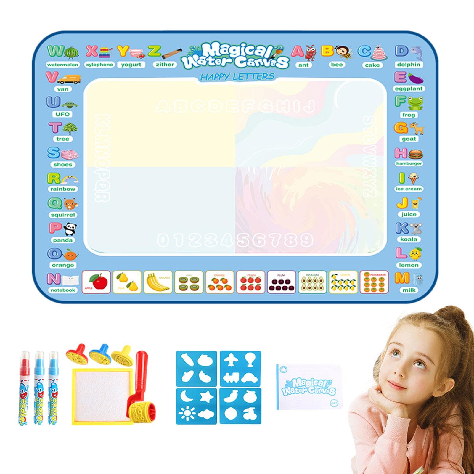 Meess , Malmatte, Malmatte, Leinwandmatte für Kinder, Malmatte für Kinder, Malmatte, Kritzelei-Zeichenmatte, 100 x 80 cm, Kritzelmatte für Kinder