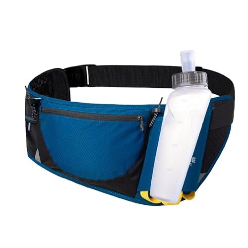 Hüfttasche Sport Gürtel Fanny Pack im Freien mit 450ML Wasserflasche für Laufen Marathon Walking Gym，aonijie (Blau)