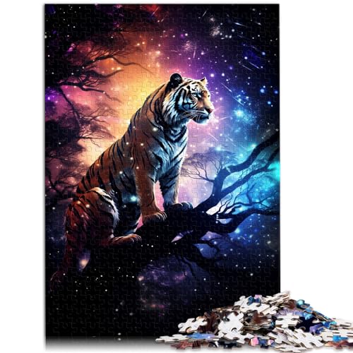 Puzzle, Galaxien, Tiger, 1000-teiliges Puzzle für Erwachsene, Holzpuzzle, Wanddekoration, einzigartige Geburtstags, 1000 Teile (50 x 75 cm)