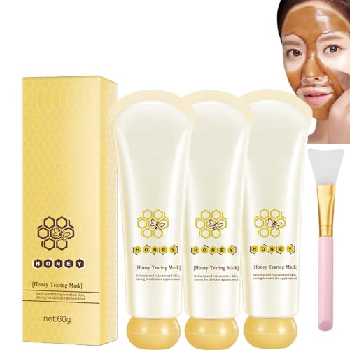 Glow Tulip Honey Tearing Mask, Honey Tearing Mask Peel, Honey Face Mask, Honey Tearing Mask, Extra Strong Peeling Oil For All Skin Types (3PCS)