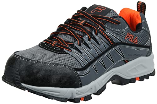 Fila Herren Memory at Peak Composite Toe Trail Running Shoe Kchenschuhe, Castlerock/Schwarz/Vibrant Orange, 44.5 EU