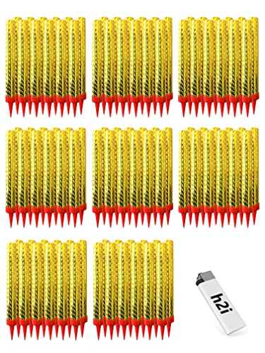 100 Stück je 60 Sek h2i "M" Pack Eissterne Eisfontäne Sprühkerze für Verlobung-Hochzeit-Geburtstag Jugend-Party-Tisch-Feuerwerk Deko für Kuchen Torten Flaschen + unser h2i & eissterne Feuerzeug