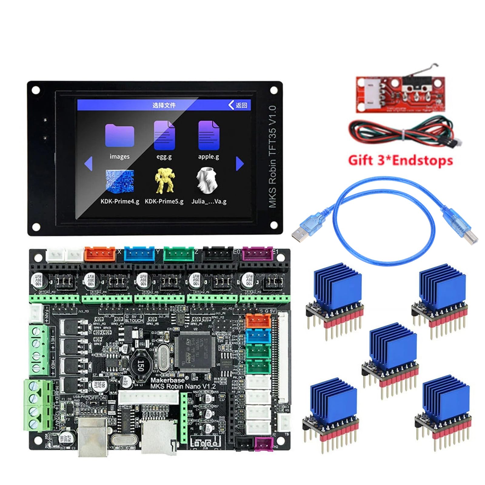 Aurgiarme Robin Für V1.2 32Bit Steuerplatine 3D Druckerteile Mit TFT35 Für Drucker Controller WiFi Druck TFT Bildschirm Mit Touch – 3D Druckerteile – Robin V1.2-Steuerung