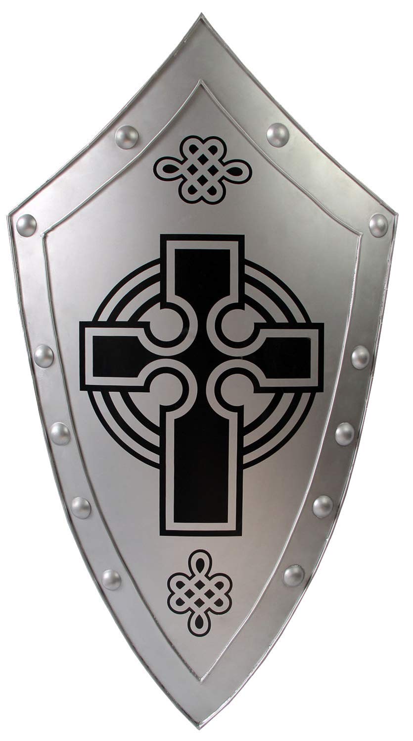 Joh. Vogler GmbH Deko Ritterschild Keltenkreuz aus Metall 93 cm Ritter Schild Schutzschild Wappenschild