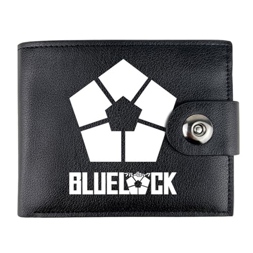 RYNDEX Blue Lo-ck Anime-Geldbörsen, Zweifach Gefalteter Portmonee Klein, PU-Leder Geldbörse Brieftasche Wallet(Color:Multicolor 4)