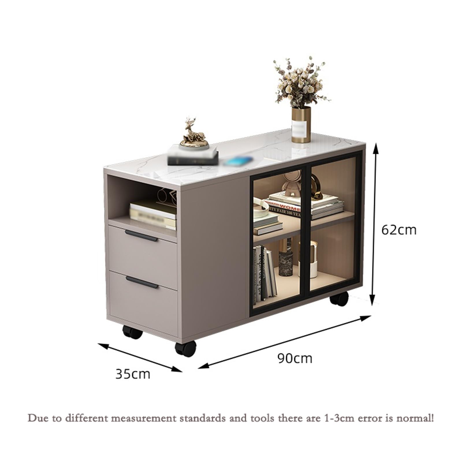 FUHAI-666 Sofa Sideboard Beistelltisch Wohnzimmer Haushalt Leichter Luxus Moderner Einfacher Mobiler Ecktisch Nachttisch Ablagetisch(Weiß,Left)