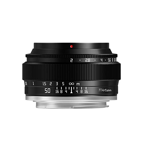 TTArtisan 50 mm F2 Metallgehäuse, kompatibel mit EOS-R Mount (Vollrahmen) – Schwarz