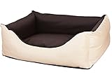 CopcoPet Rocco Orthopädisches Visco Hundebett Hundesofa Wendebett Kunstleder XXL ca. 125 x 100 cm Orthopädisch Braun Beige