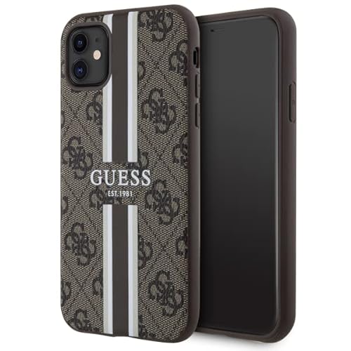 Guess GUHMN61P4RPSW Hülle für iPhone 11 / Xr braun hardcase 4G Printed Stripes