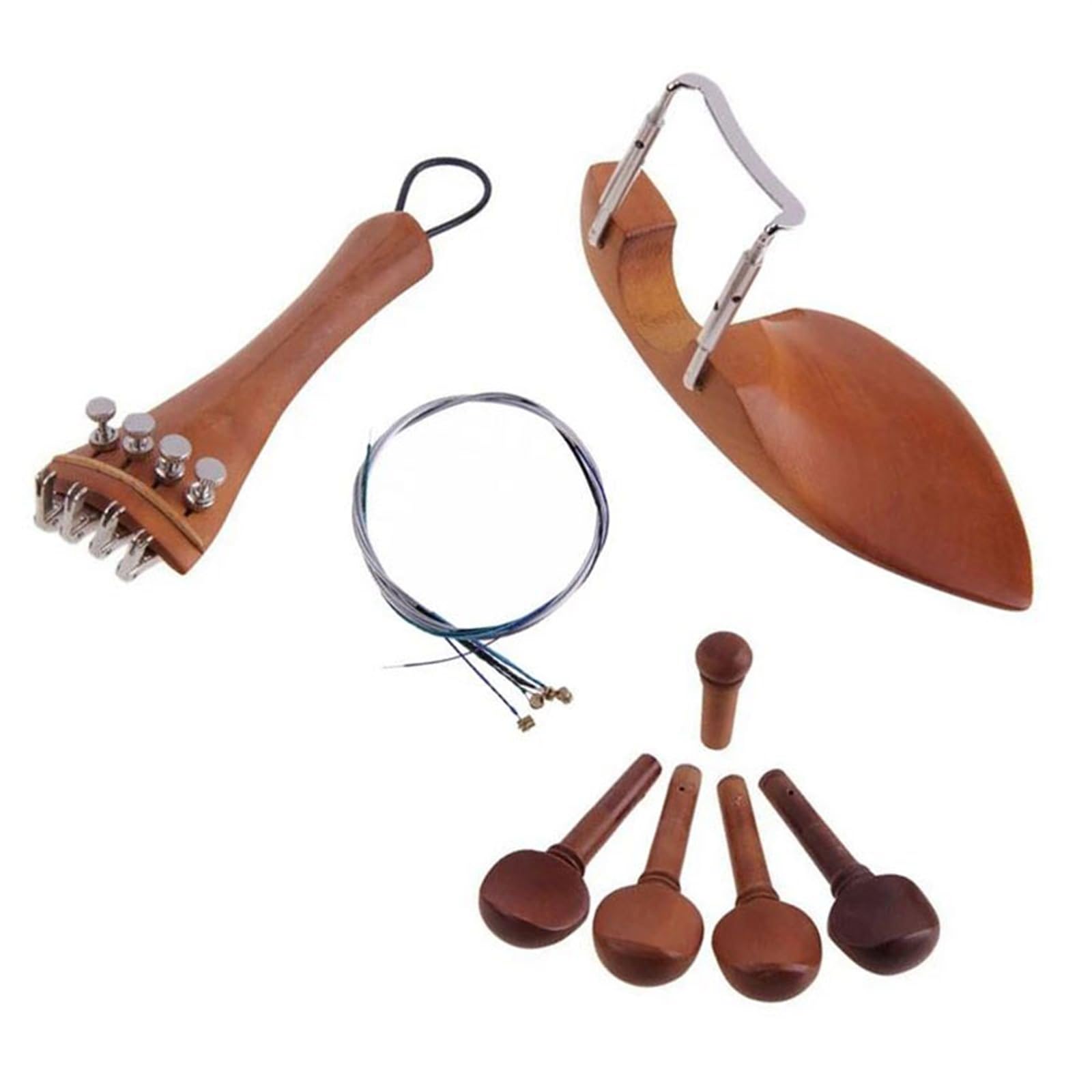 Zubehör Kit für Violine 4/4 Violine Zubehör Stimmwirbel Zugplatte Saiten Kinnhalter Schrauben Feinabstimmung