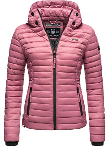 MARIKOO Damen Übergangsjacke leichte Steppjacke Samtpfote Himbeere Gr. XS