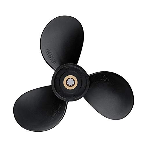 Jodriva Außenbordpropeller 6E0-45941-01-El 7 1/2X8-Ba, for Yamaha, 4 PS-6 PS, Kunststofflegierung, 3 Blätter, schwarz, 9 Keilzähne Bootspropeller