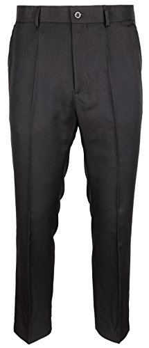 SOUNON Herren Stoffhose Bundfaltenhose Pants Schwarz, Groesse: 26