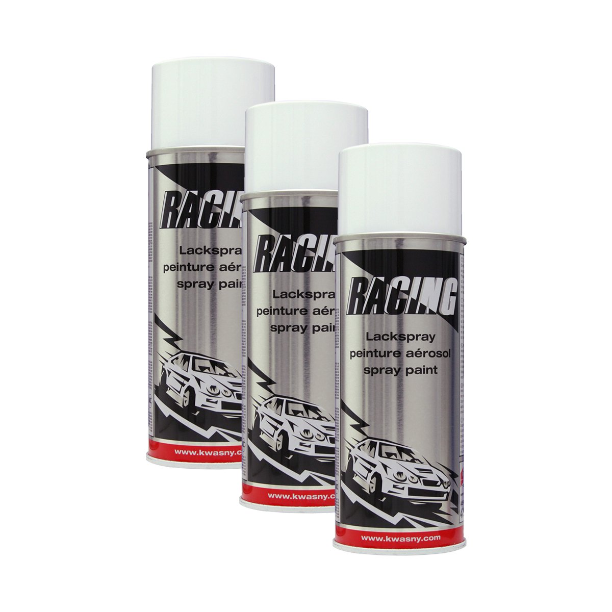 3X KWASNY 288 004 Auto-K Racing Lackspray Weiß Glanz 400ml