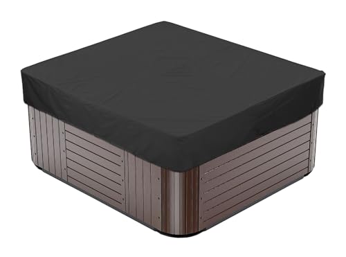 BaCover Outdoor Whirlpool Abdeckung 210D Oxford-Gewebe Wasserdicht Quadrat Spa Abdeckun Pool-Staubschut Schutz vor Wind UV Schützende,Schwarz,239x239x50cm