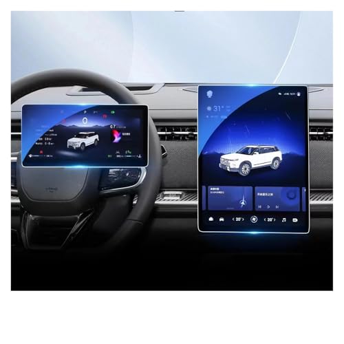 IMMLSX Für Chery Für Jaecoo J7 2023 LCD Autoradio GPS Navigation Und Armaturenbrett Gehärtetes Glas Bildschirm Filmschutz Navigation Schutzfolie Navigations-Displayschutz(Dashboard and gps,13.2 inch)