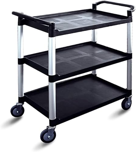 LASTRAN Multifunktionaler Nutzwagen-Service-Storage Trolley Large 3-Tier Serving Utility Trolley Kitchen Storage Cart, Clearing Trolley mit Rädern für Küche, Hotels, Restaurants und Pflegeheime