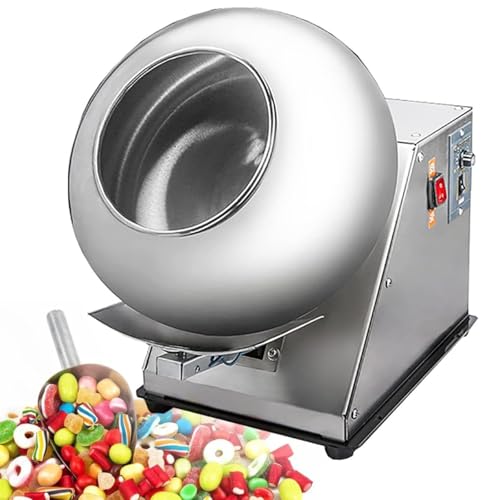 JMbpkduHs Zuckerbeschichtungsmaschine, Schokoladenbeschichtungsmaschine, 2-5 Kg/H Zuckerbeschichtungsmaschine Für Die Lebensmittelindustrie, Nussbeschichtung Und Schokoladenbeschichtung, 280 W